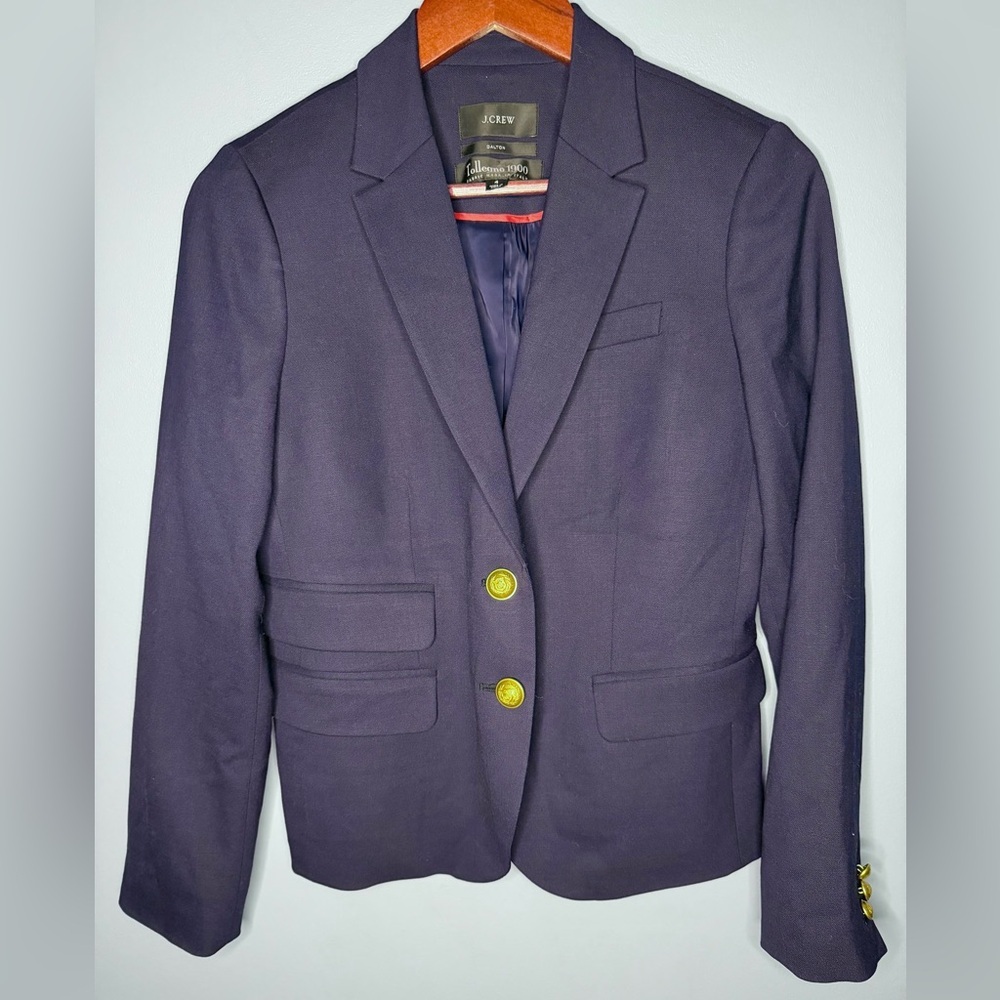 NWOT J. Crew Dalton Blazer Women’s Navy Italian Wool Gold Buttons | Size 4 - Picture 4 of 10